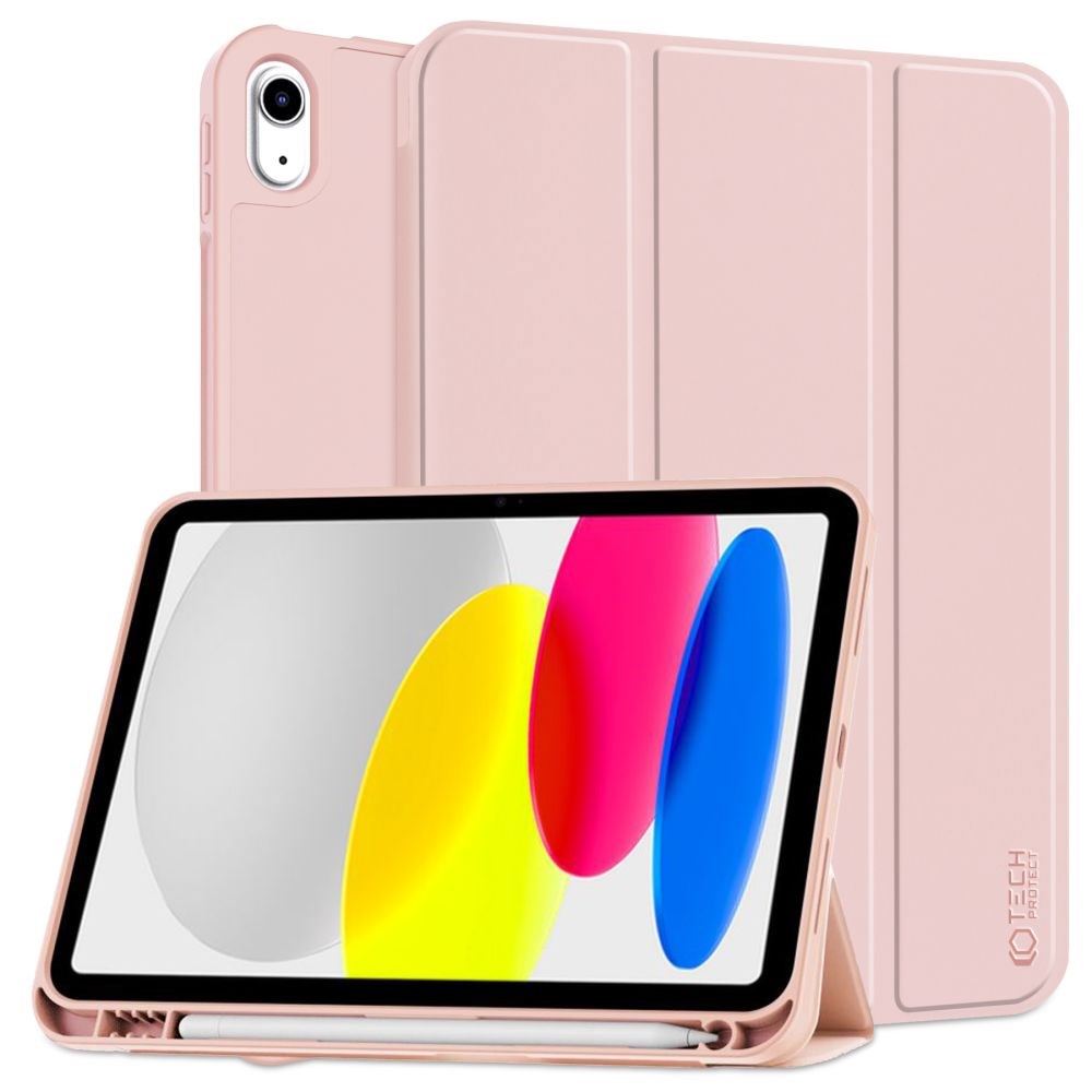 Tech-Protect iPad 11" (2025) / iPad 10.9" (2024/2022) SC Cover m. Apple Pencil Holder - Lyserød