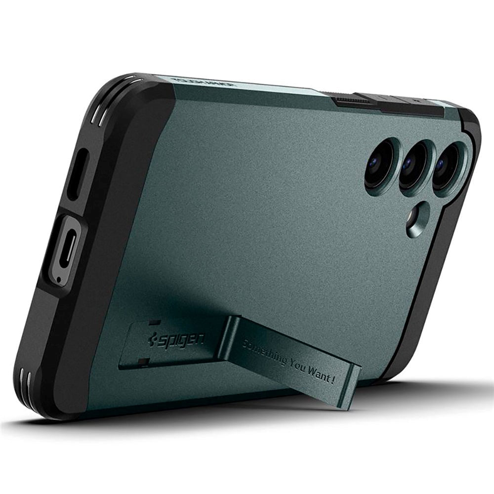 Samsung Galaxy S24 Spigen Tough Armor Bagside Cover - Mørkegrøn