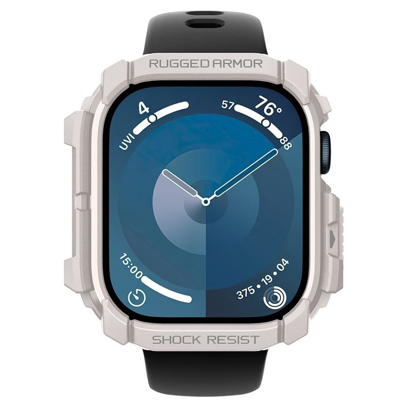 Spigen Rugged Armor Cover - Apple Watch 11 / 10 (46mm) - Fleksibelt Plastik - Beige