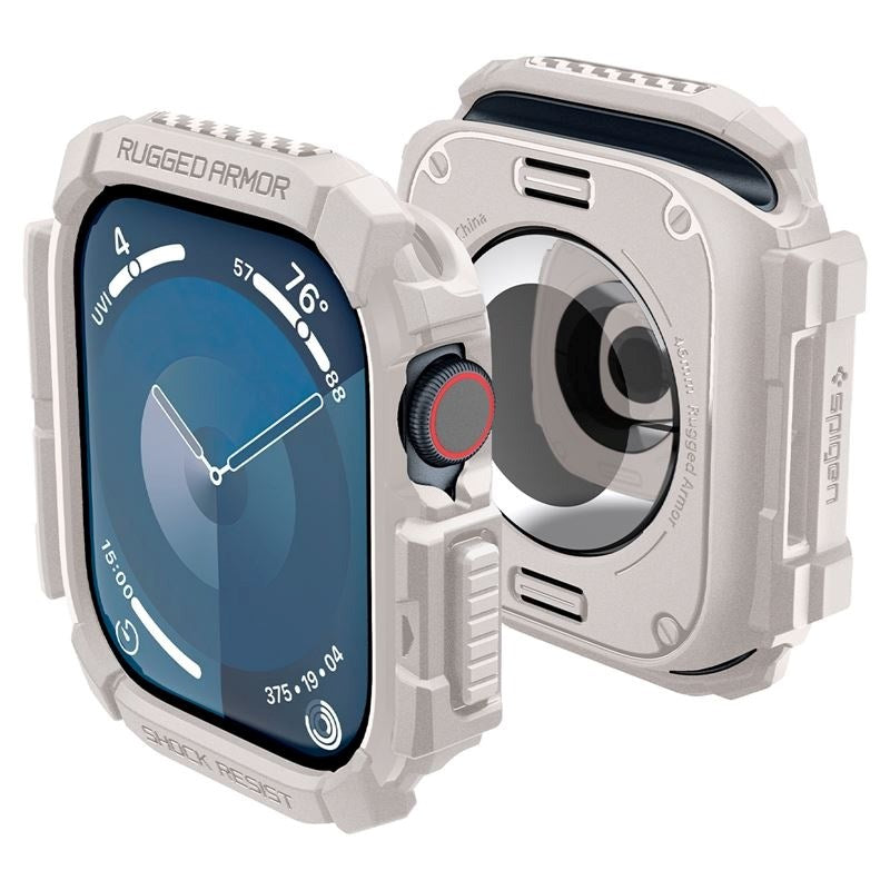 Spigen Rugged Armor Cover - Apple Watch 11 / 10 (46mm) - Fleksibelt Plastik - Beige