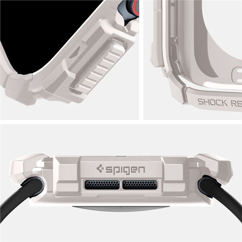 Spigen Rugged Armor Cover - Apple Watch 11 / 10 (46mm) - Fleksibelt Plastik - Beige
