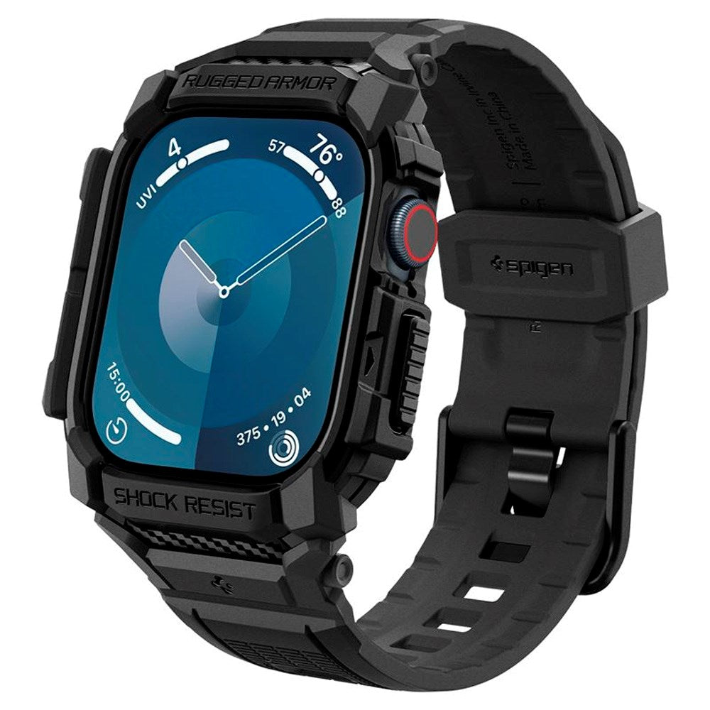Spigen Rugged Armor Pro Rem m. Cover - Apple Watch 11 / 10 (46mm) - Sort