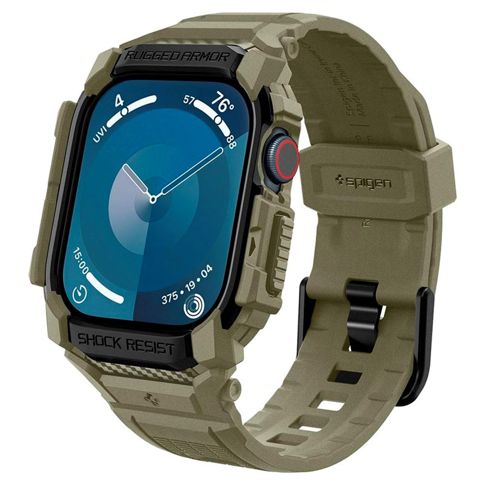 Spigen Rugged Armor Pro Rem m. Cover - Apple Watch 11 / 10 (46mm) - Grøn