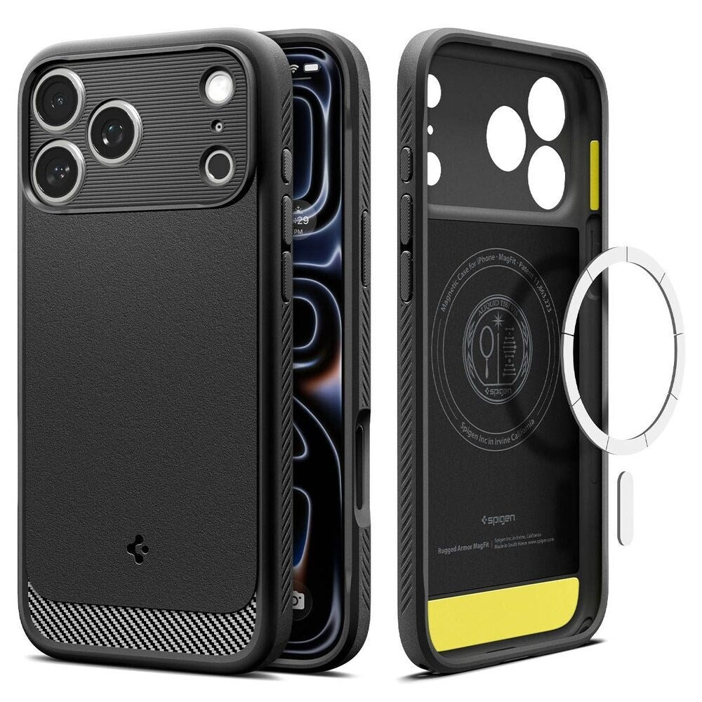 iPhone 18 Pro / 17 Pro Spigen Rugged Armor Bagside Cover - MagSafe Kompatibel - Sort