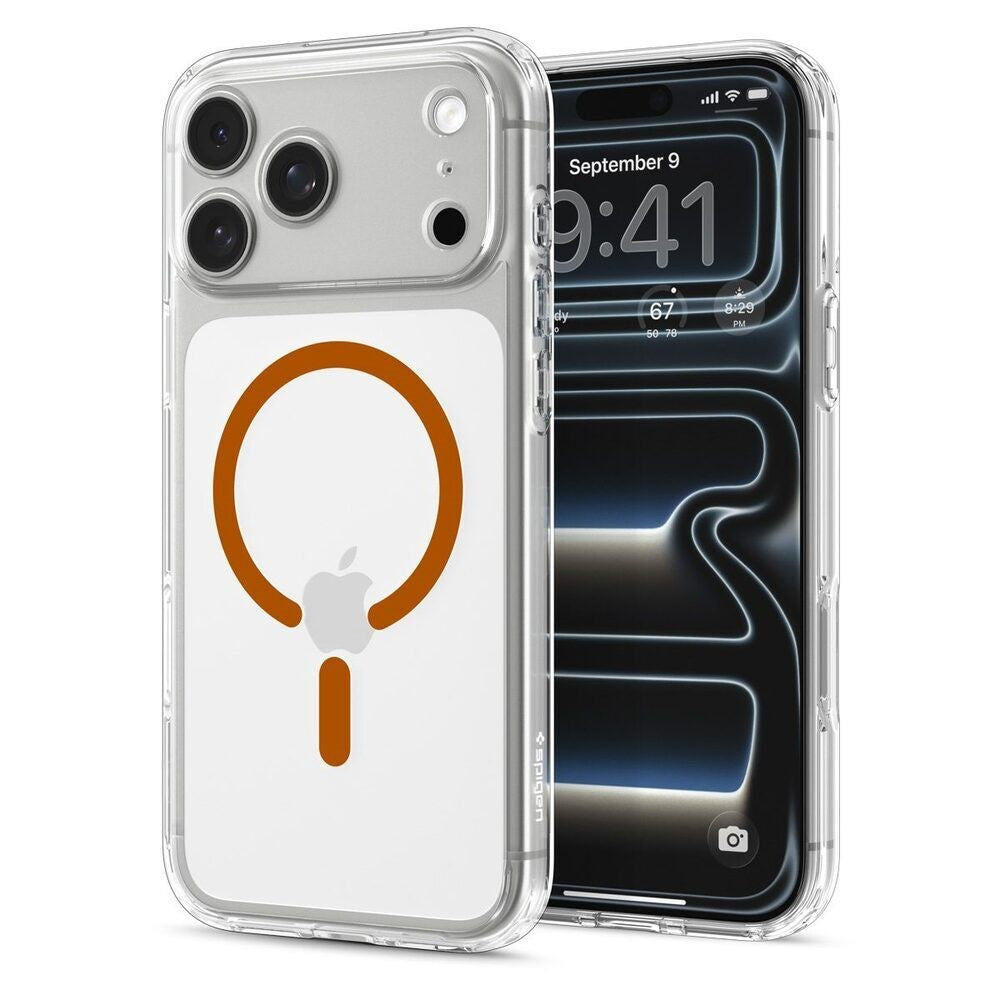 iPhone 18 Pro Max / 17 Pro Max Spigen Ultra Hybrid Bagside Cover - MagSafe Kompatibel - Gennemsigtig / Orange