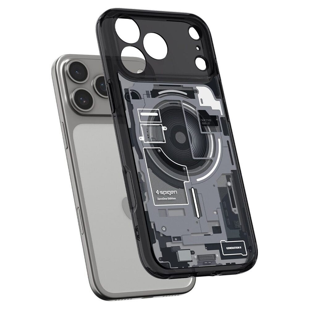 iPhone 18 Pro / 17 Pro Spigen Ultra Hybrid Bagside Cover - MagSafe Kompatibel - Gennemsigtig / Sort