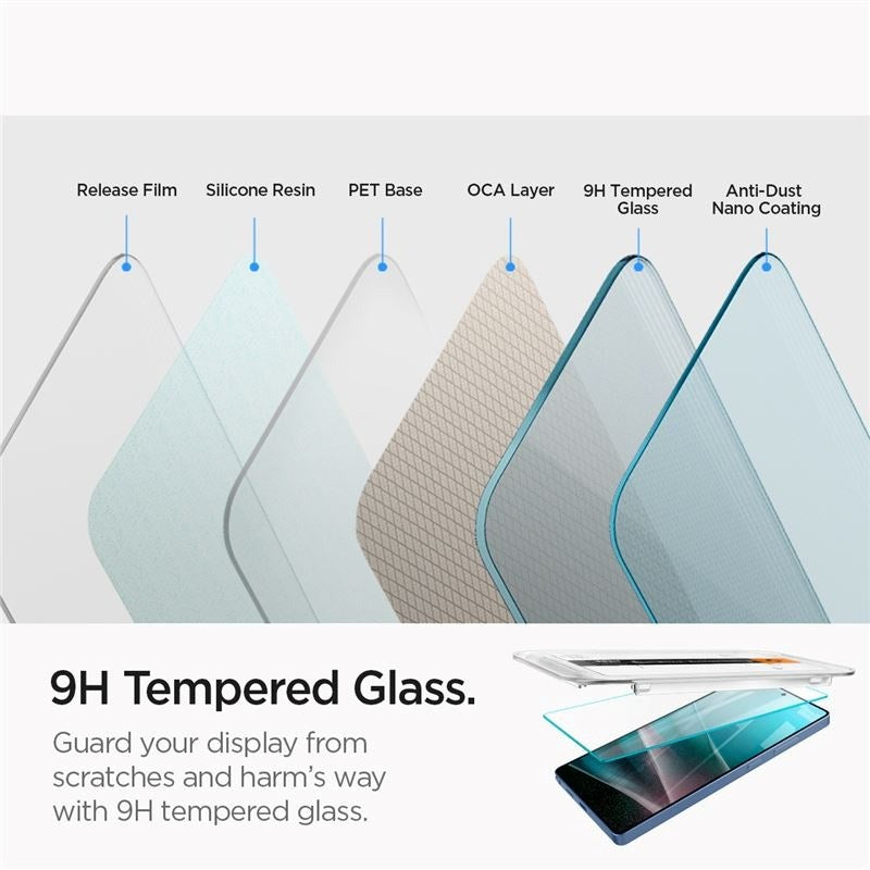 Samsung Galaxy S25 Ultra Spigen EZ Fit Glas.tR Beskyttelsesglas 2 Stk. - Case Friendly - Gennemsigtig