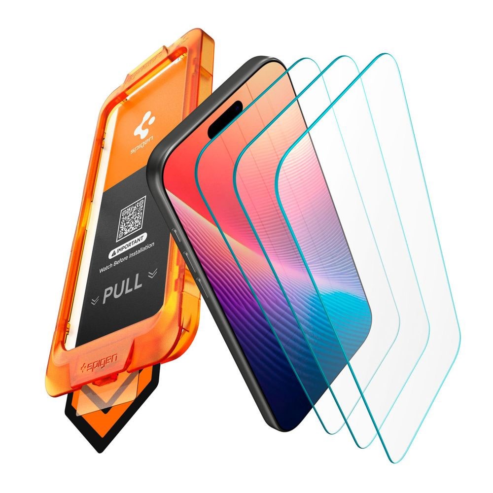 iPhone 17 Pro Max Spigen Beskyttelsesglas m. AlignMaster - 3 stk. - Gennemsigtig