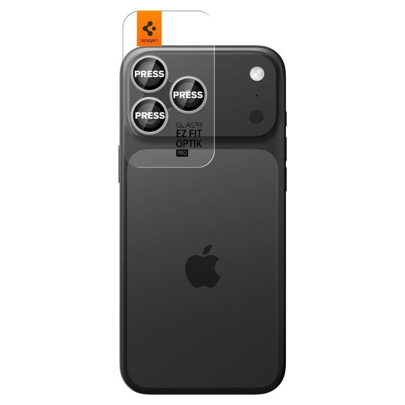 iPhone 17 Pro / 17 Pro Max / 16 Pro / 16 Pro Max / 15 Pro / 15 Pro Max / 14 Pro / 14 Pro Max Spigen Glass tR EZ Fit Optik Pro Kameraglas - 2 stk - Sølv