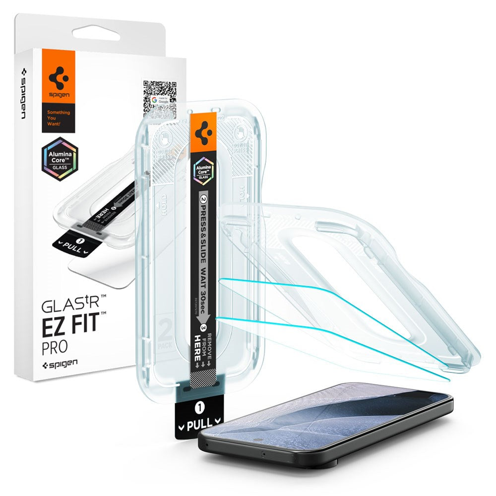 Spigen Google Pixel 11 / 11 Pro Glass tR EZ Fit Pro Skærmbeskyttelsesglas - 2 stk. - Gennemsigtig