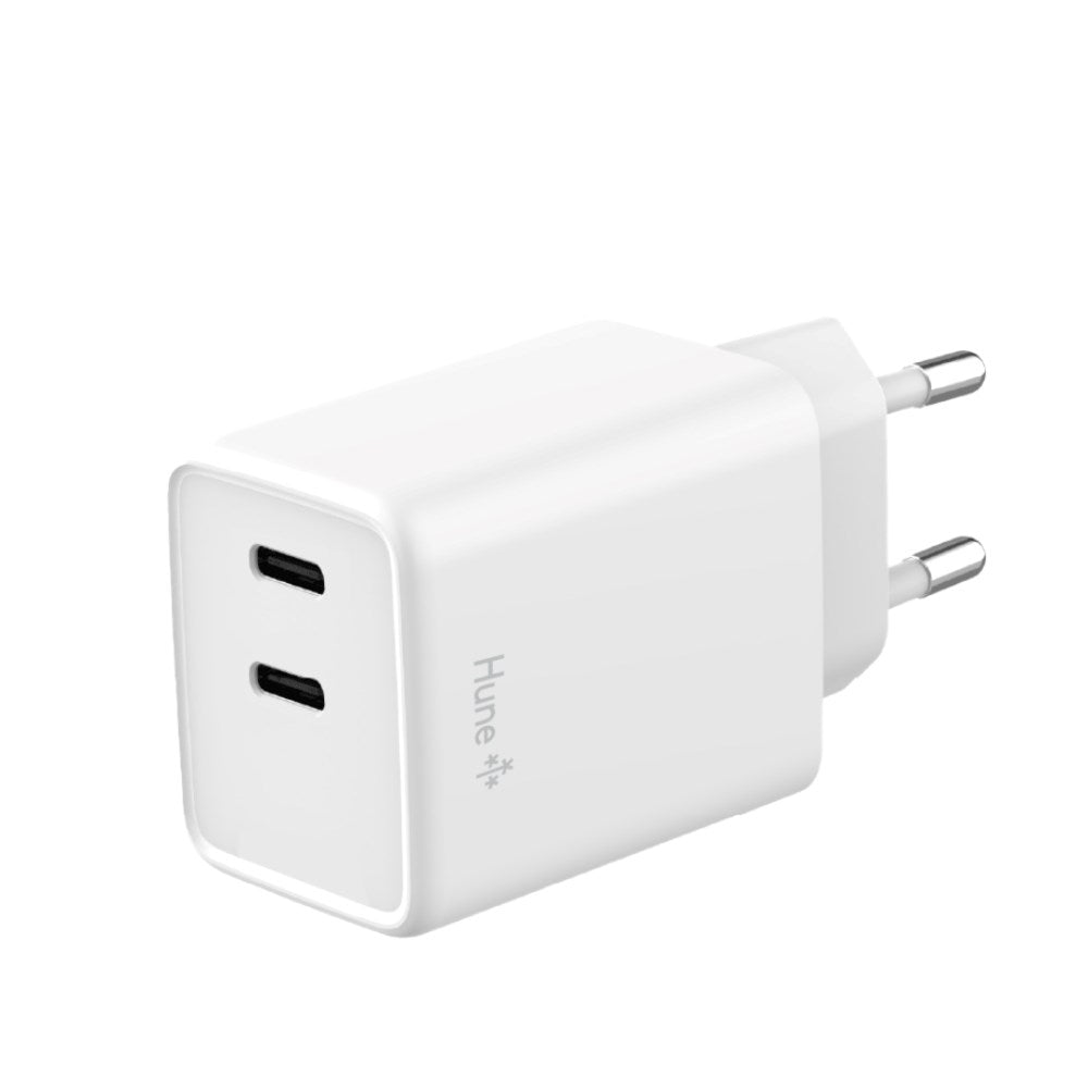 Hune Huron 45W Vægoplader - 2 x USB-C - Hvid