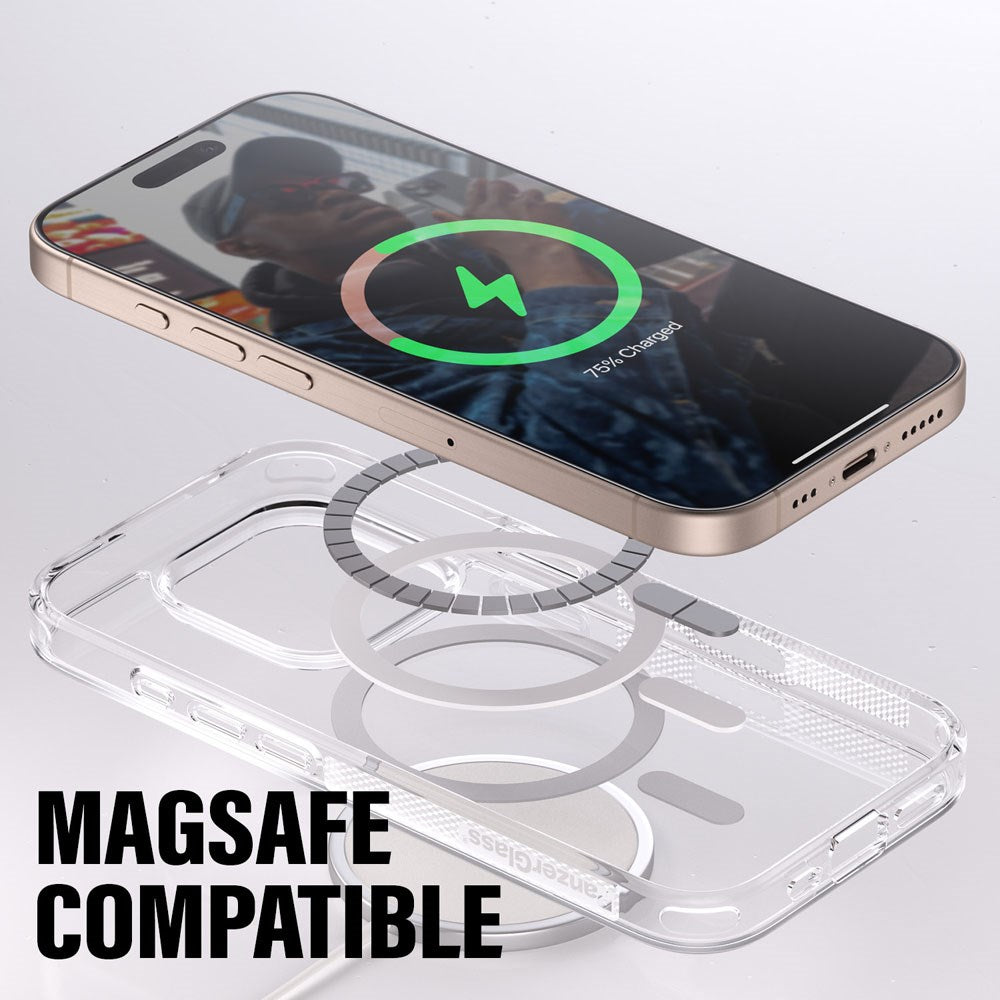 iPhone 16 PanzerGlass 3-i-1 Bundle m. EasyAligner - Skærmbeskyttelse (UWF) / Bagsidecover / Kamerabeskyttelse - Gennemsigtig / Sort