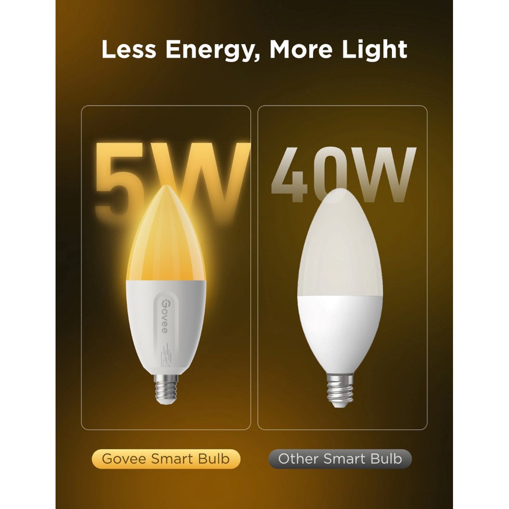 Govee Wi-Fi & Bluetooth Smart Light Bulb med 450lm - 2 stk. - Hvid
