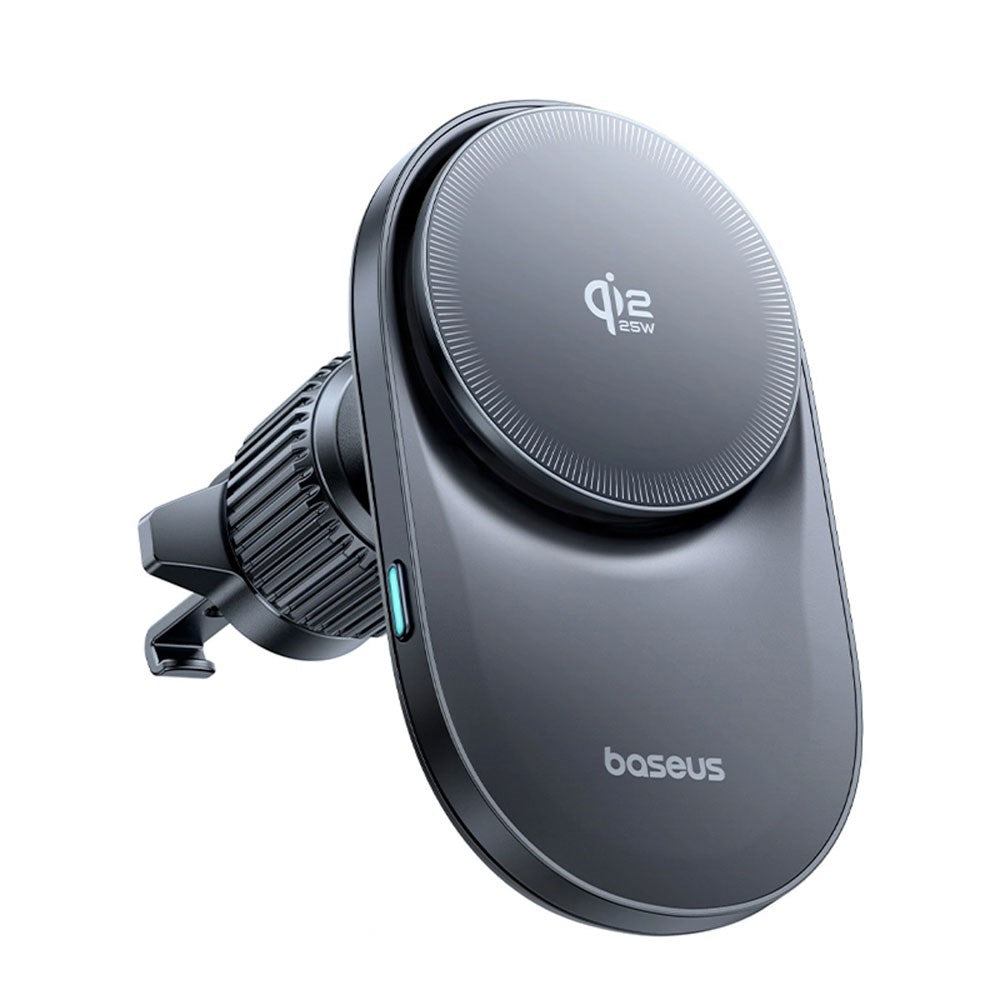 Baseus Magnetisk Mobilholder til Bil til Ventilationsristen - Trådløs Opladning - Blæser - MagSafe Kompatibel - Sort