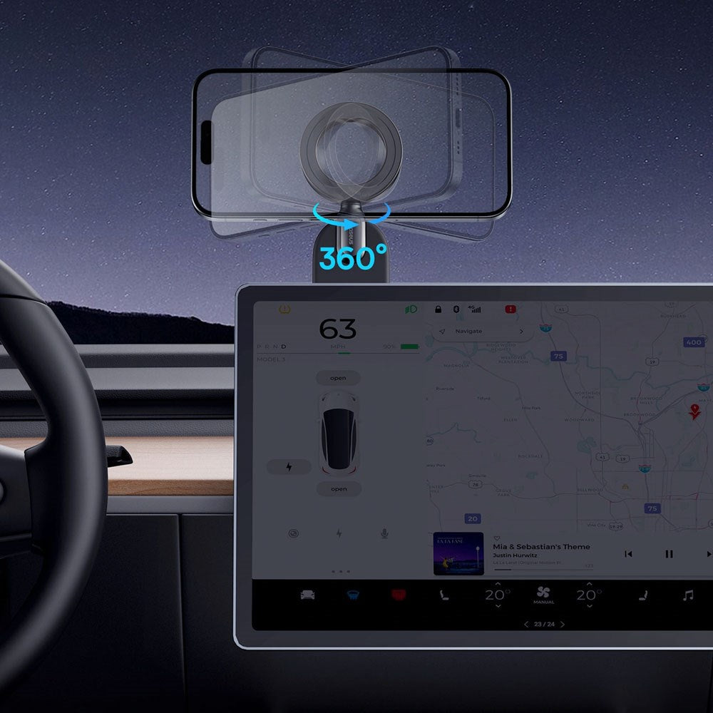 Baseus C02 Go Mobilholder til Bil til Instrumentbrættet - MagSafe Kompatibel - Sort