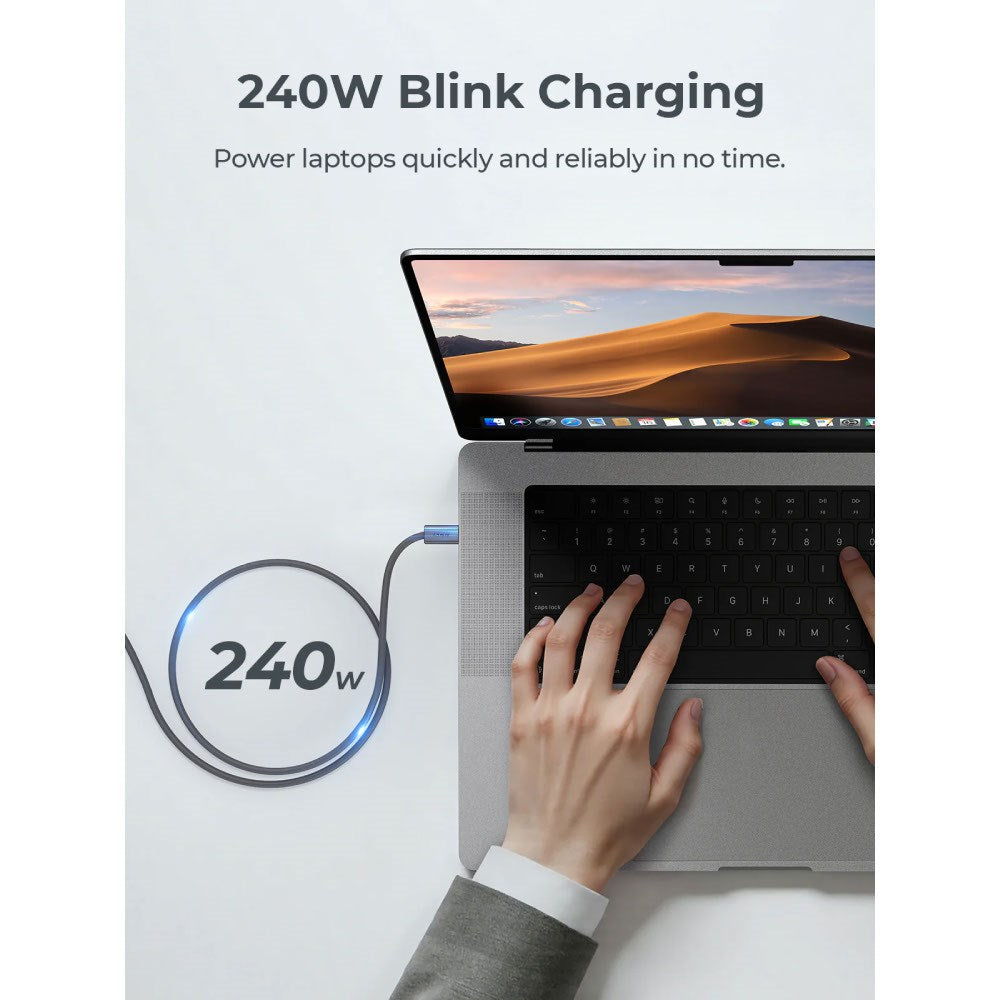 Aukey CB-DC242 - USB-C til USB-C Kabel - 240W - 1.8m - Grå