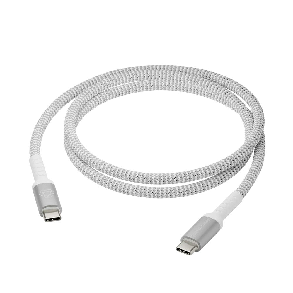 dbramante1928 Bæredygtigt Flettet USB-C Opladningskabel - 100W - 2.5M - Hvid