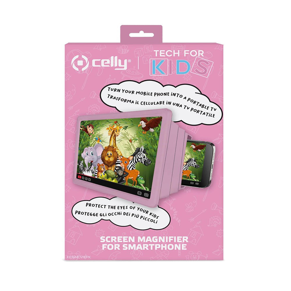 Celly Kids Smartphone Screen Magnifier - Lyserød