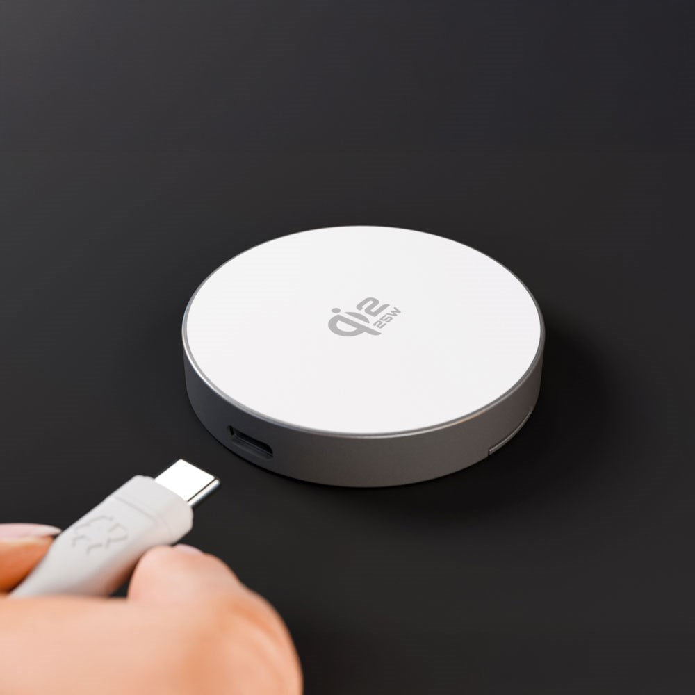 dbramante1928 Qi2 25W Trådløs Magnetisk Oplader - Kickstand - MagSafe Kompatibel - Aluminium
