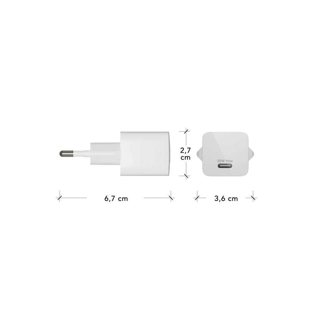 1 x USB-C 20W - dbramante1928 EU Vægoplader - Hvid