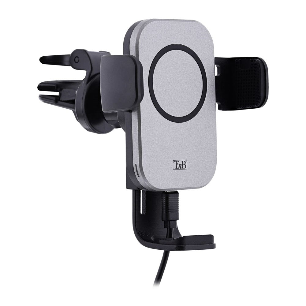 T'NB 3-in-1 Mobilholder til Bil m. Trådløs Opladning - Sort