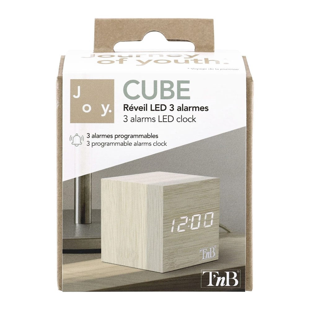 T'NB Vækkeur m. LED Display - Træ