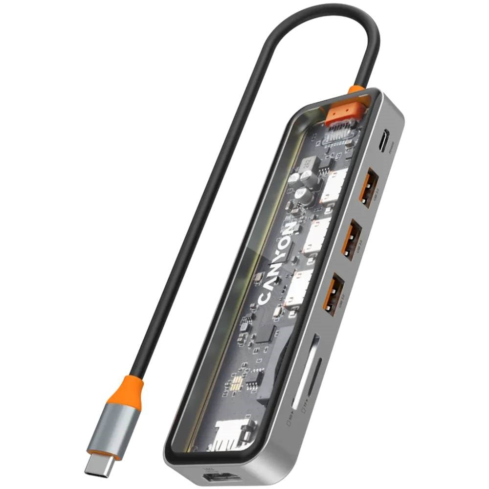 Canyon DS13 7-i-1 USB-C Hub - 100W - Grå