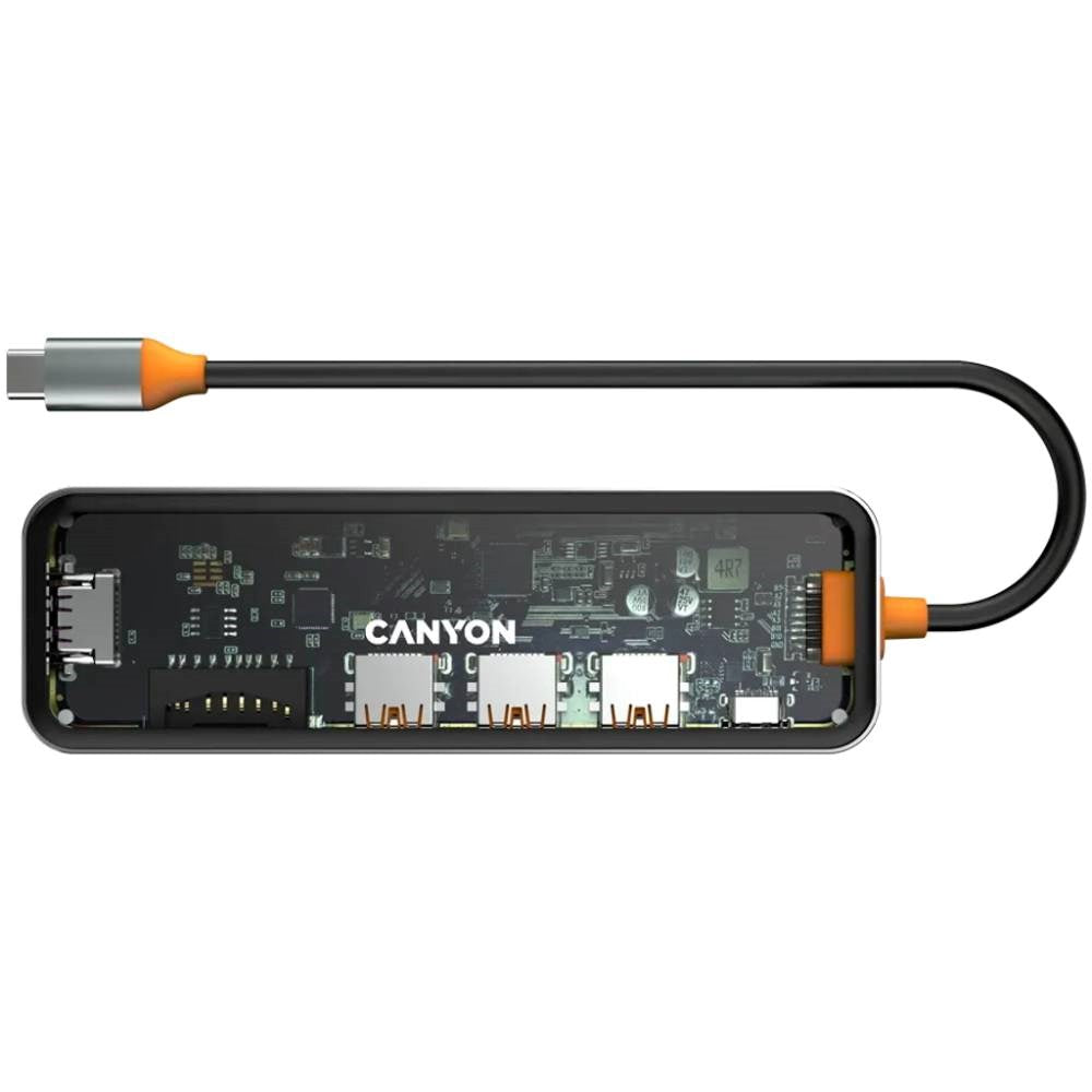 Canyon DS13 7-i-1 USB-C Hub - 100W - Grå