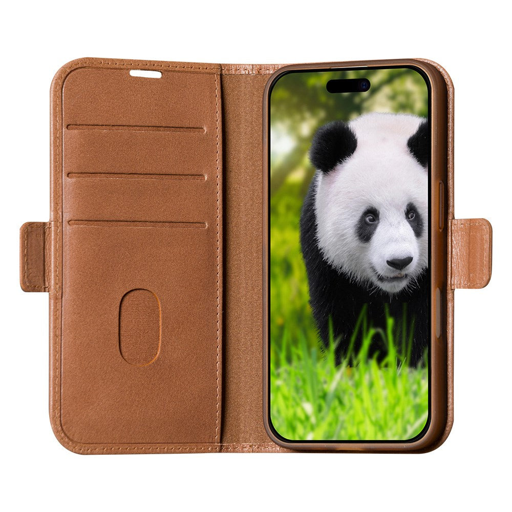 iPhone 16 Pro dbramante1928 Copenhagen Slim Ægte Læder Flip Cover m. Pung - Tan