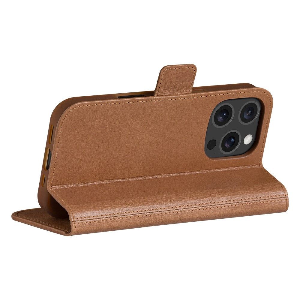iPhone 16 Pro dbramante1928 Copenhagen Slim Ægte Læder Flip Cover m. Pung - Tan