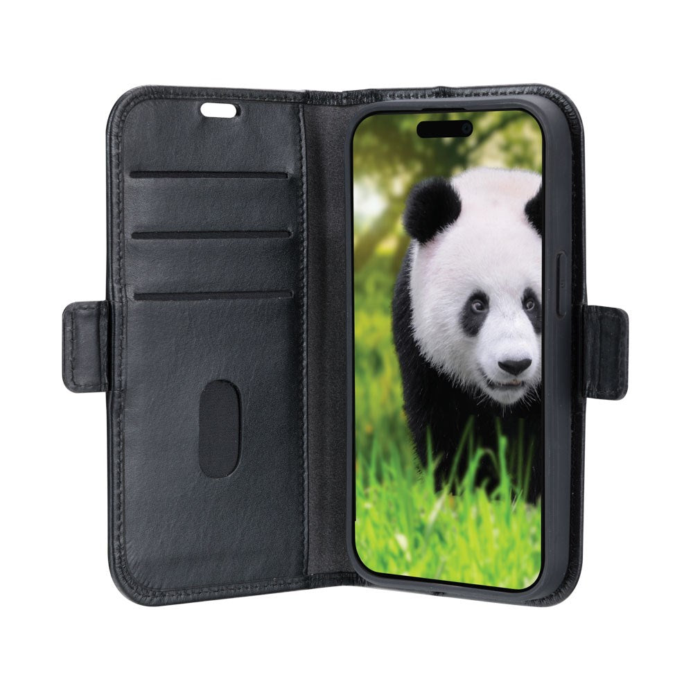 iPhone 16e dbramante1928 Copenhagen Slim Ægte Læder Flip Cover m. Pung - Sort