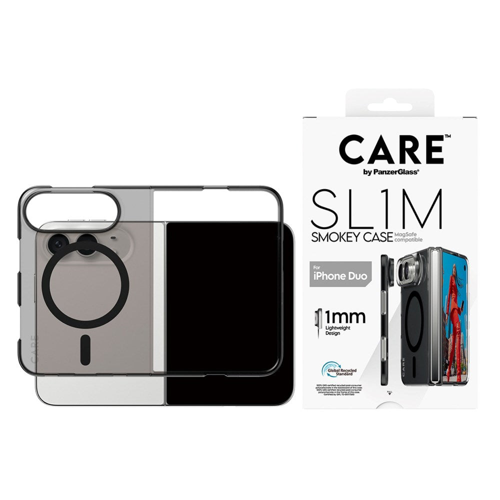 CARE by PanzerGlass iPhone Duo FLAGSHIP Signature Cover - MagSafe Kompatibel - Smokey Black