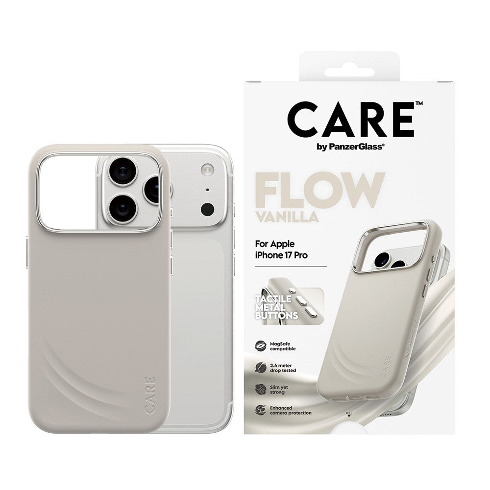 CARE by PanzerGlass iPhone 17 Pro Flow Mobil Cover - MagSafe Kompatibel - Vanilla