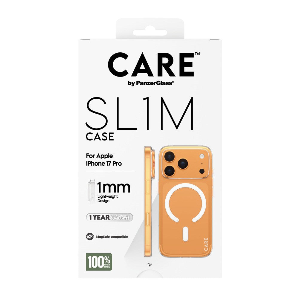 iPhone 17 Pro CARE by PanzerGlass SL1M Cover - MagSafe Kompatibel - Gennemsigtig