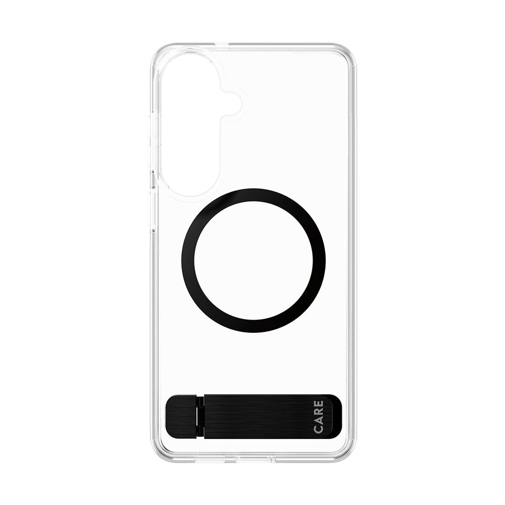 Samsung Galaxy S26+ (Plus) CARE by PanzerGlass Feature Kickstand Cover - Qi Kompatibel - Transparent / Black