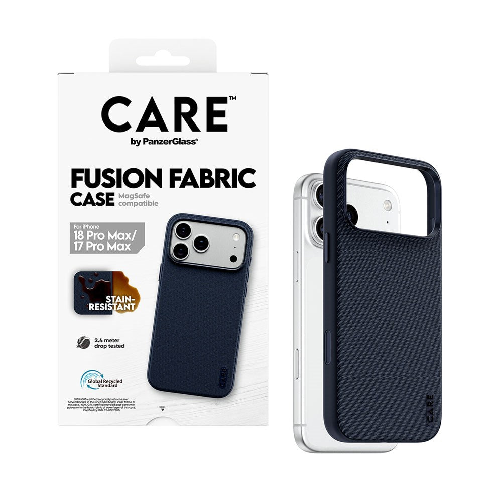 iPhone 18 Pro Max / 17 Pro Max CARE by PanzerGlass Fusion Fabric Case - MagSafe Kompatibel - Blå