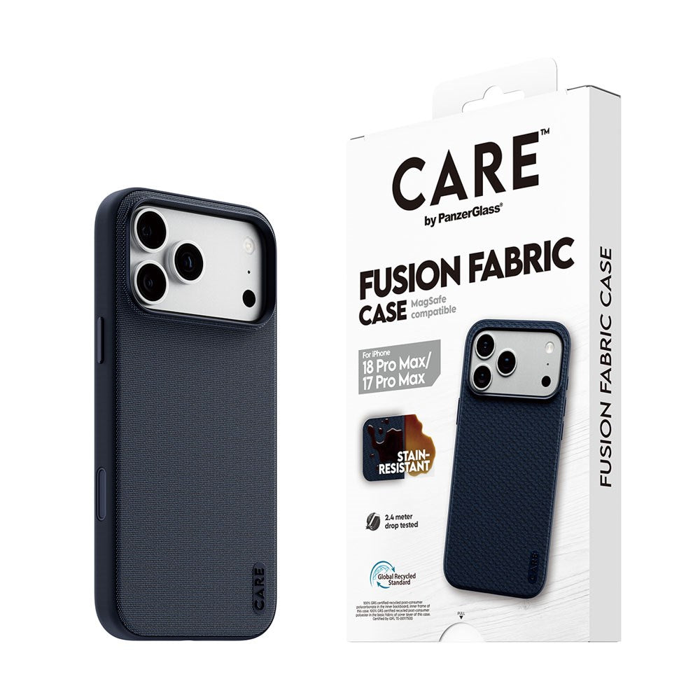 iPhone 18 Pro Max / 17 Pro Max CARE by PanzerGlass Fusion Fabric Case - MagSafe Kompatibel - Blå