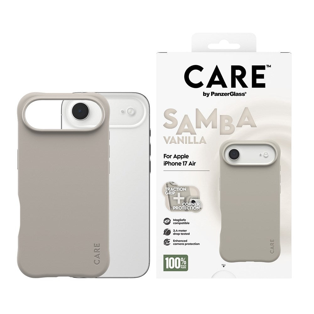 iPhone Air CARE by PanzerGlass Fashionable Samba Mobil Cover - MagSafe Kompatibel - Vanilla