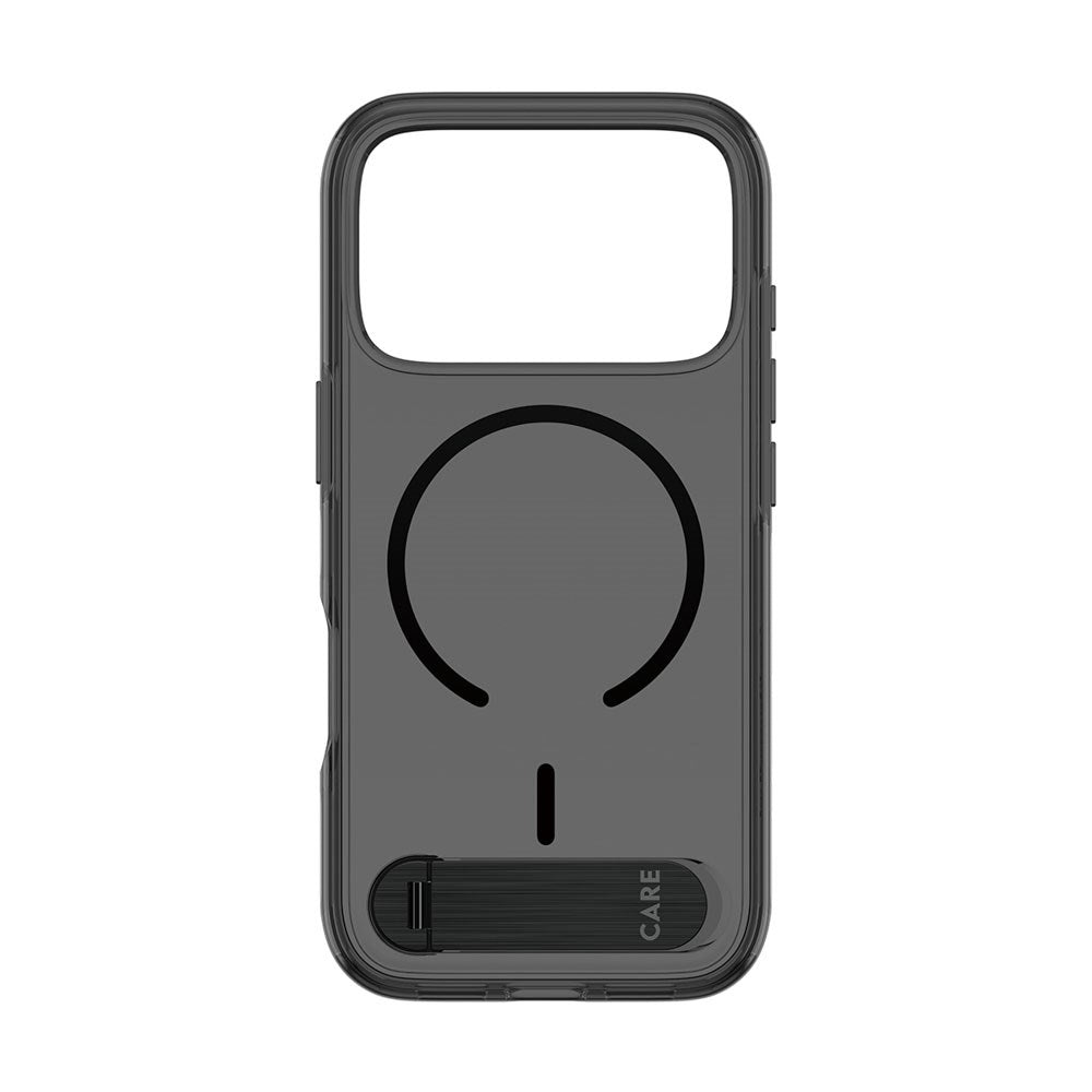 iPhone 18 Pro / 17 Pro CARE by PanzerGlass Feature Kickstand Cover - MagSafe Kompatibel - Sort / Gennemsigtig