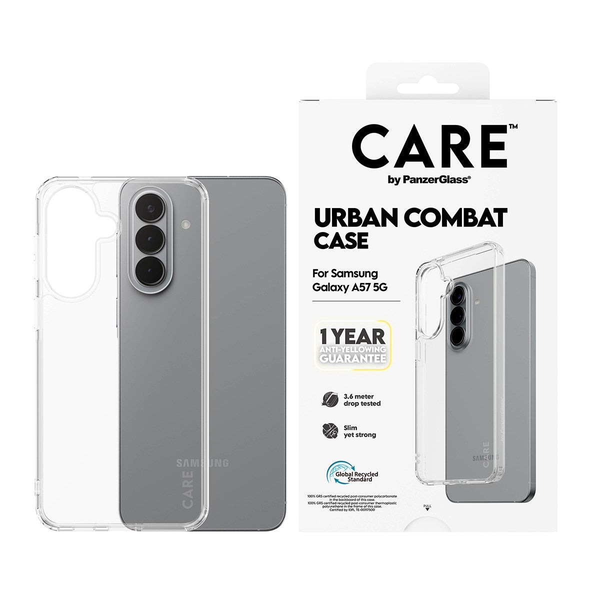 Samsung Galaxy A57 CARE by PanzerGlass Urban Combat Cover - Transparent