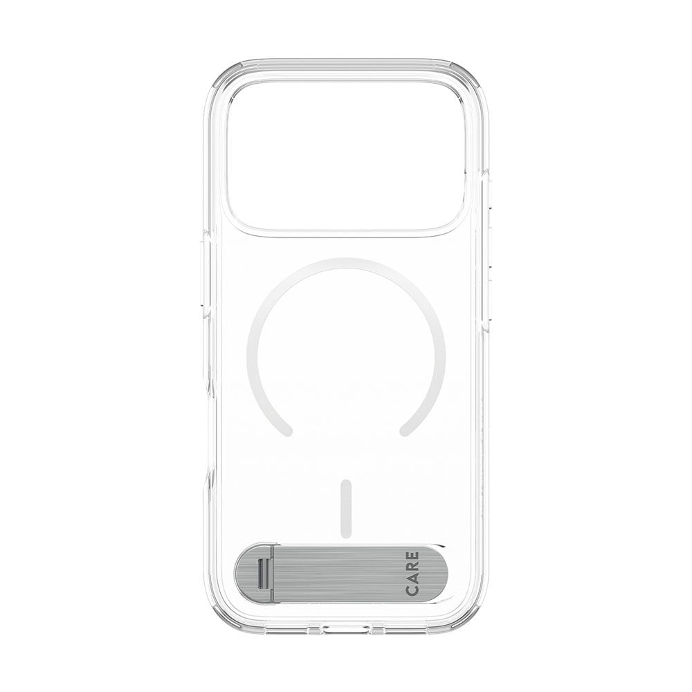 iPhone 18 Pro / 17 Pro CARE by PanzerGlass Feature Kickstand Cover - MagSafe Kompatibel - Gennemsigtig / Hvid