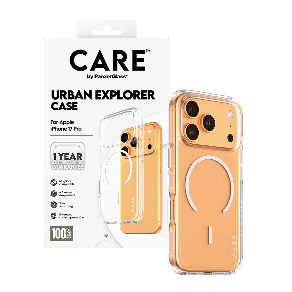 iPhone 17 Pro CARE by PanzerGlass FLAGSHIP Urban Explorer Cover - MagSafe Kompatibel - Transparent