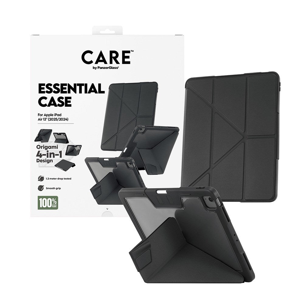 iPad Air 13" (2026 / 2025 / 2024) Care by PanzerGlass Essential Cover - Ståfunktion - Sort