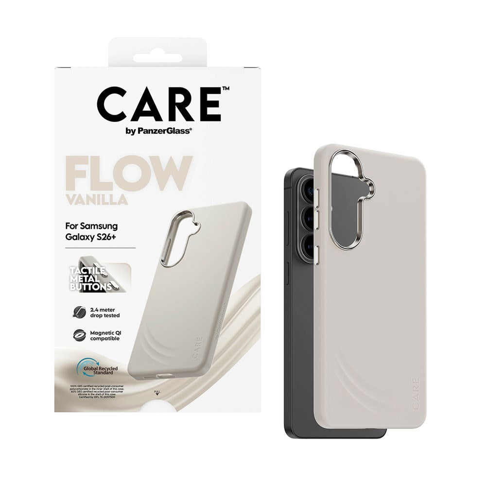 Samsung Galaxy S26+ (Plus) CARE by PanzerGlass Feature Flow Mobil Cover - Qi Kompatibel - Vanilla
