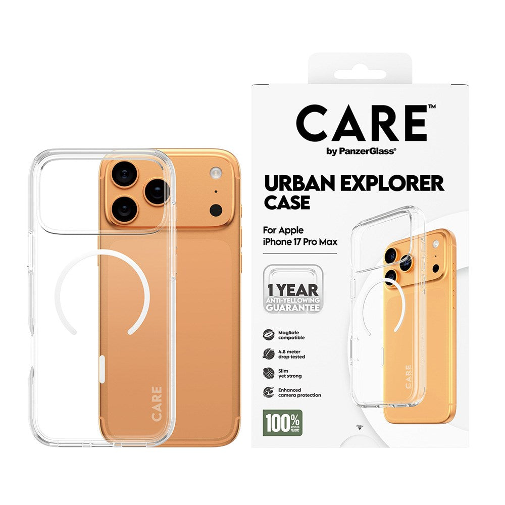 iPhone 17 Pro Max CARE by PanzerGlass FLAGSHIP Urban Explorer Cover - MagSafe Kompatibel - Transparent