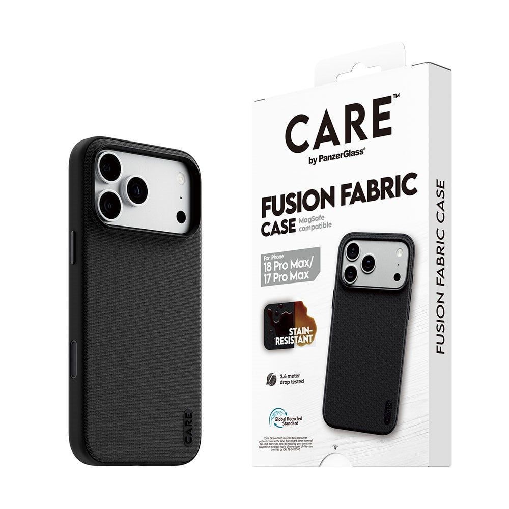 iPhone 18 Pro Max / 17 Pro Max CARE by PanzerGlass Fusion Fabric Case - MagSafe Kompatibel - Sort