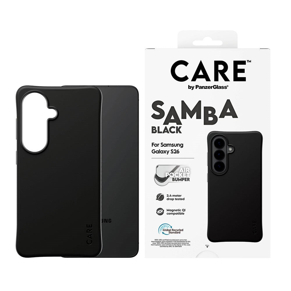 Samsung Galaxy S26 CARE by PanzerGlass Fashionable Samba Mobil Cover - Qi Kompatibel - Sort