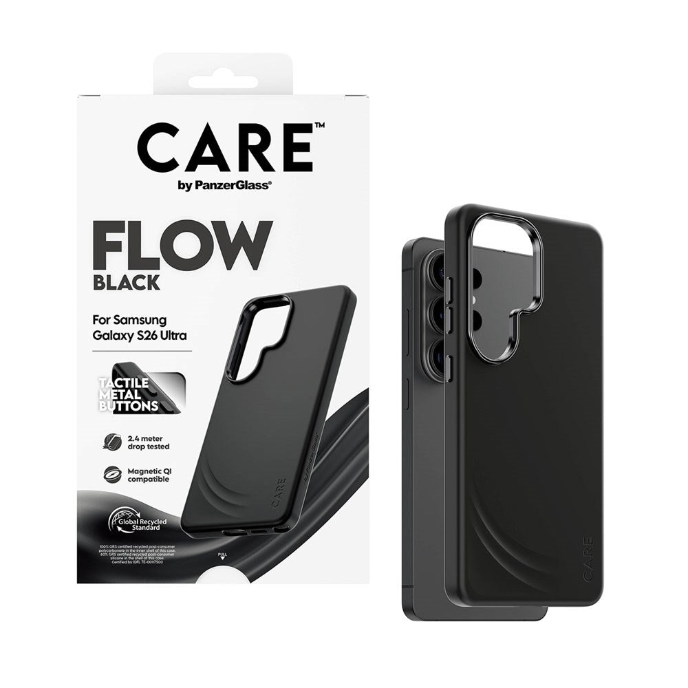 Samsung Galaxy S26 Ultra CARE by PanzerGlass Feature Flow Mobil Cover - Qi Kompatibel - Sort