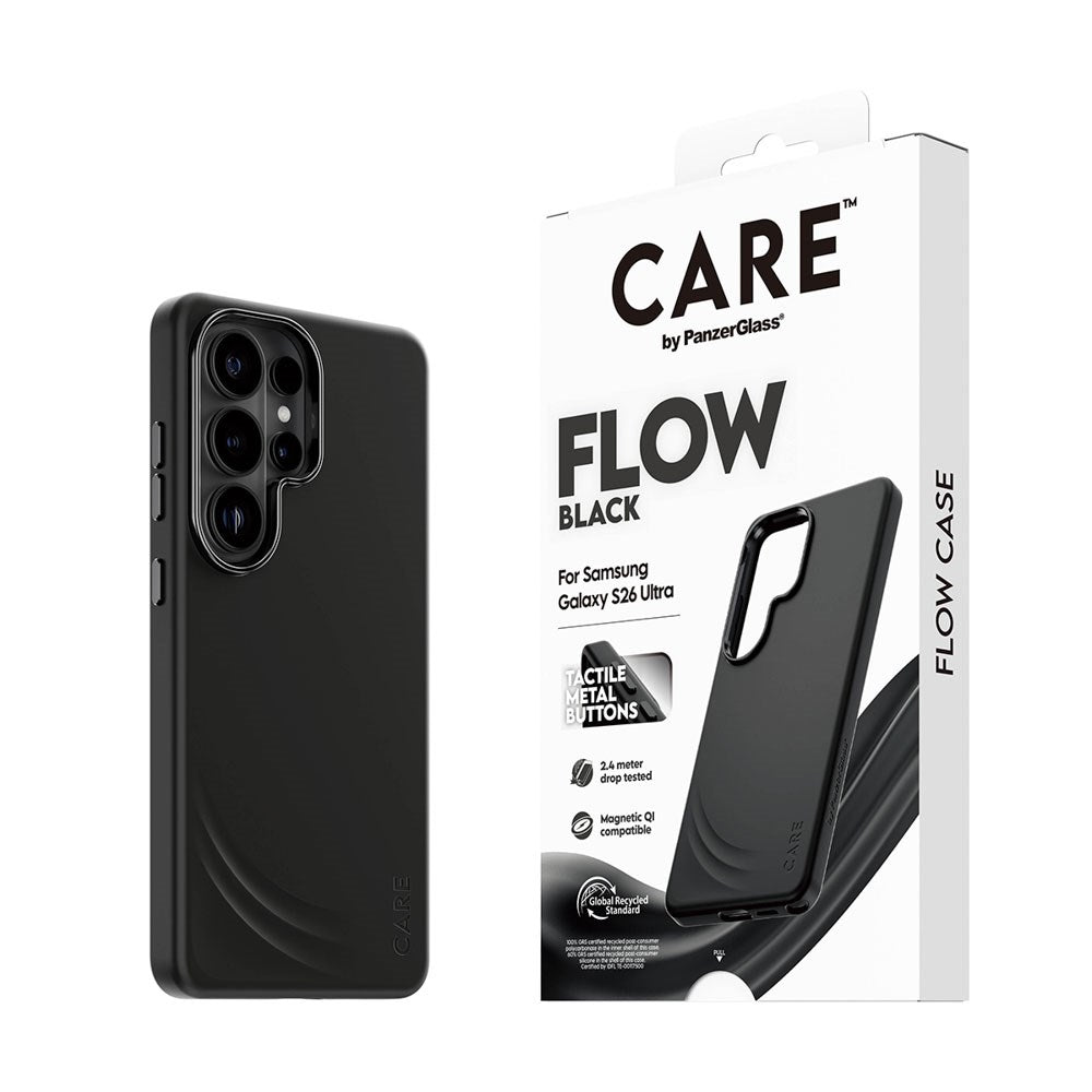 Samsung Galaxy S26 Ultra CARE by PanzerGlass Feature Flow Mobil Cover - Qi Kompatibel - Sort