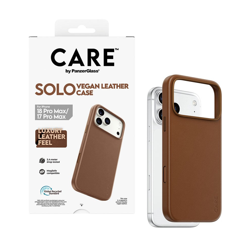 iPhone 18 Pro Max / 17 Pro Max CARE by PanzerGlass SOLO Cover - MagSafe Kompatibel - Brun